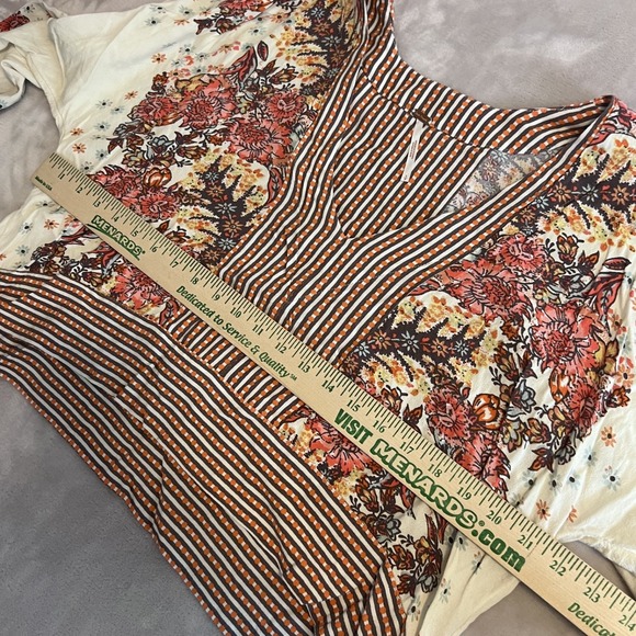 Free People Top Womens Small Floral Crop Boho Cottage Festival Relaxed Artsy - Picture 7 of 11